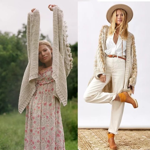 Anthropologie Braided-Sleeve Cardigan one size new - Picture 1 of 5